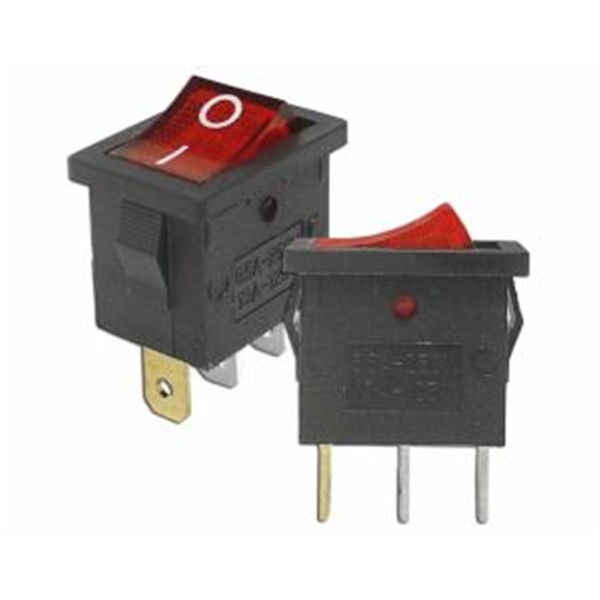 LX3084 Prepínač kolískový mini 3pin 230V červený