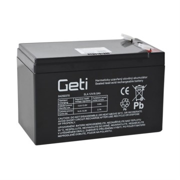 Batéria olovená 12V 9Ah GETI kon.6,35mm