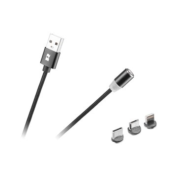 Kábel USB magn. 3v1 micro USB typC 1m