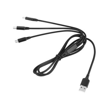 Kábel USB 3v1 microUSB, USB typ C, Lightning / REBEL