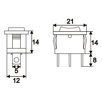 Vypínač kolískový 250V 6A I-0-II BK9084