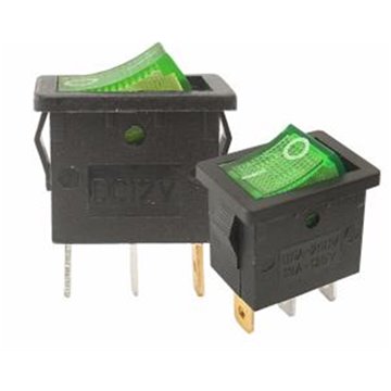 LX3084 Prepínač kolískový mini 3pin 230V červený