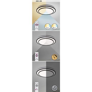 Stropnica LED 490mm 40W 3-6000K CCT+DO čierna 2700lm RABALUX 2130 LUPITA