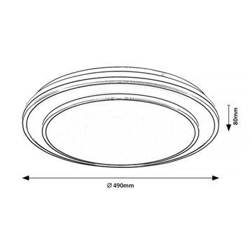 Stropnica LED 490mm 40W 3-6000K CCT+DO čierna 2700lm RABALUX 2130 LUPITA