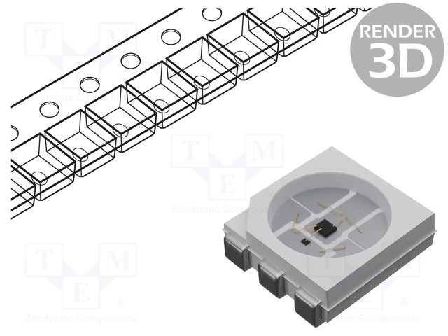 LED; SMD; 5050,biela teplá; 4000-7000mcd; 120°